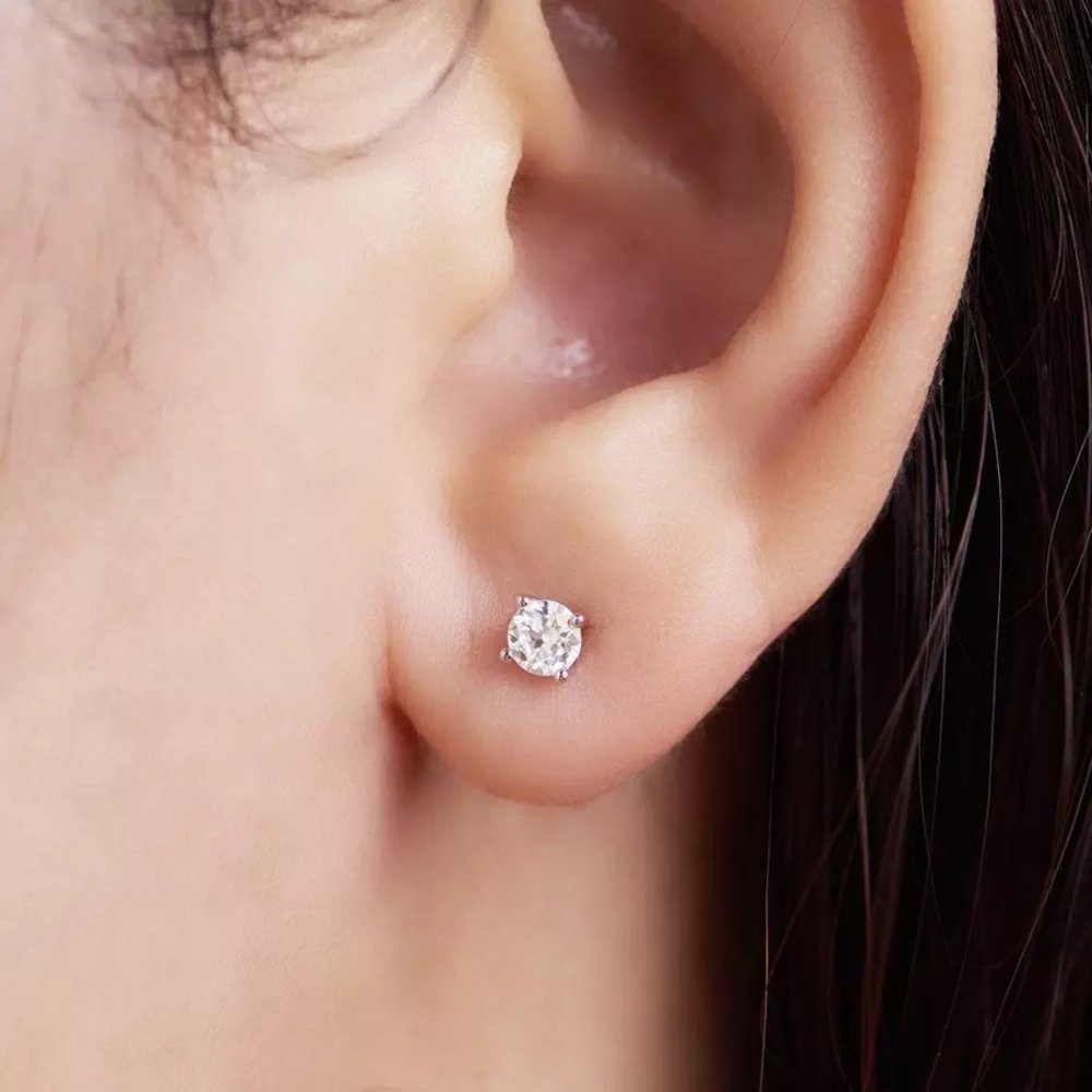 Certified 1ct. t.w. Diamond Brilliant Cut Stud Earrings - Picture 8 of 16